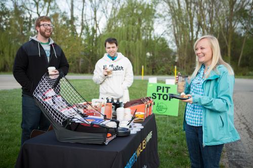 Commuters enjoy the pit stop during Active Commute Week.