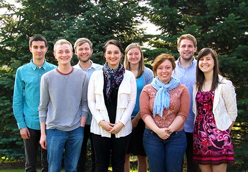 Pictured from left to right are Benjamin Alexander, Kyle Meppelink, David Leestma, Christy Bectel, Elena Szost, Liana Periard, Dallas Davis and Helen Dukes.