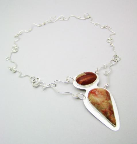 This necklace by Rikki Paepke, Introduction to Jewelry and Metalsmithing student, is just one of many pieces featured at the "Cut, Ground, Formed and Fabricated" exhibit November 25-December 15.