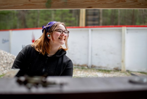 Emily Shrontz, a student from Byron Center Charter School, volunteered with Michigan Cares for Tourism at the Muskegon Luge Adventure Sports Park and Muskegon State Park on April 19.