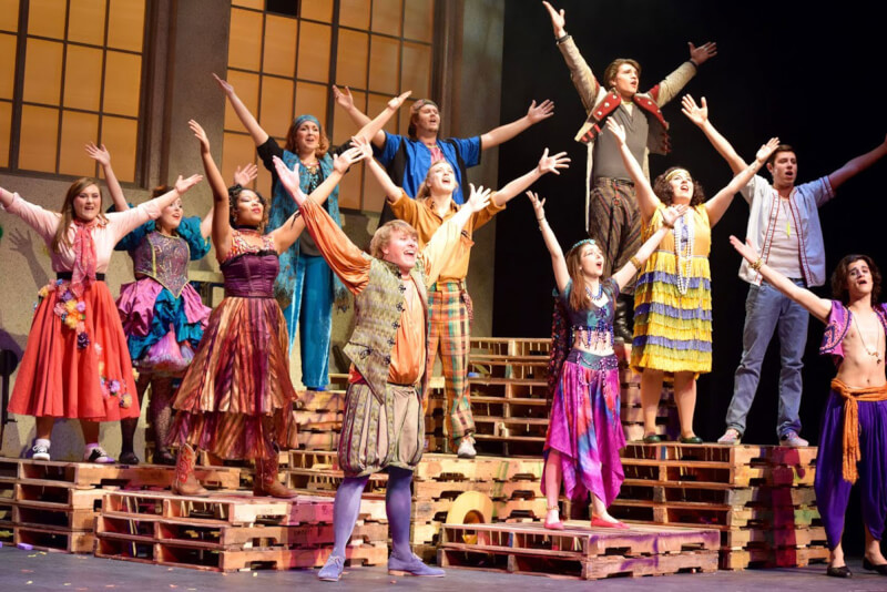 GVSU Opera Theatre performing "Godspell." Photo by Caitlin Cusack.