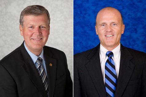 President Thomas J. Haas, Athletic Director Tim Selgo