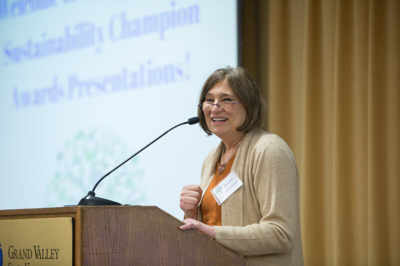 Anne Hiskes, dean of the Brooks College of Interdisciplinary Studies. Brooks Colleges houses the Office of Sustainability Practices. 