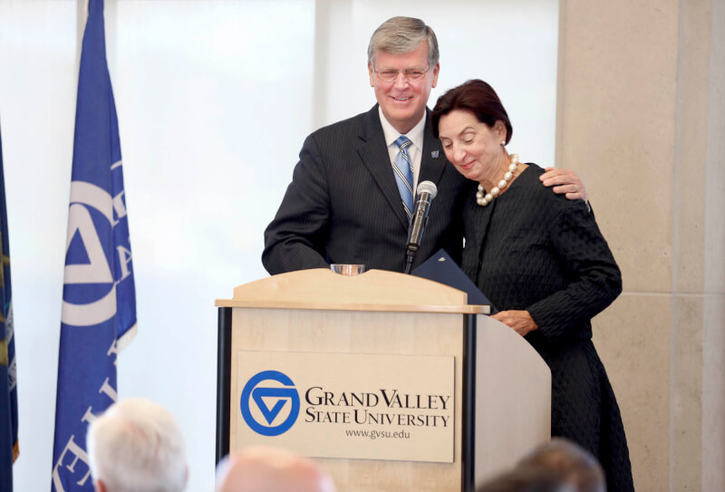 President Thomas J. Haas with Birgit Klohs