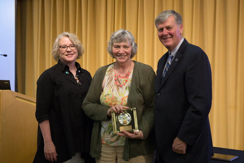 Karen Meyers, director of the Regional Math and Science Center, won the A/P Achievement Award.