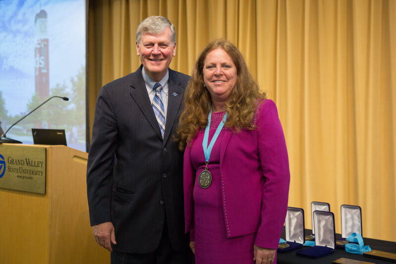 Suzeanne Benet, assistant vice president for Academic Affairs, was recognized for 25 years of service to Grand Valley.