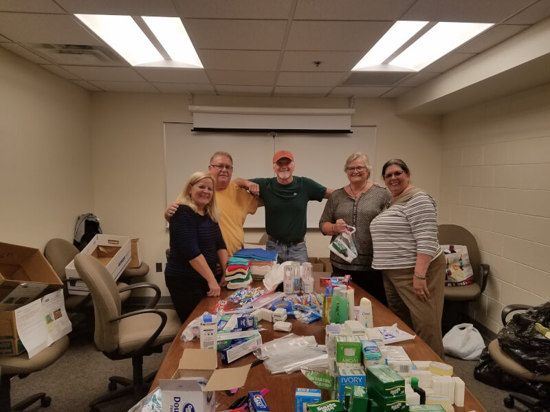 A collection drive to benefit hurricane victims was sponsored by the Alliance of Professional Support Staff.