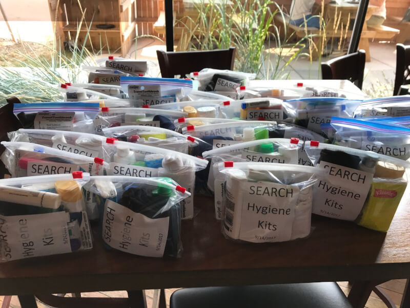 Students in the master of public health program, along with students in the Public Health Society, coordinated a collection for hygiene kits for victims of hurricanes Harvey and Irma. 