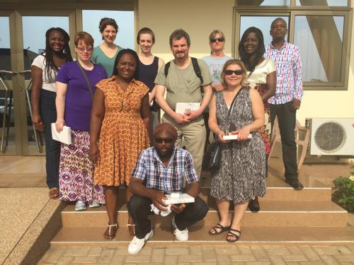 The partnership delegation to Ghana in 2014 is pictured. In June seven faculty and staff members will travel to Japan to visit three partner institutions.