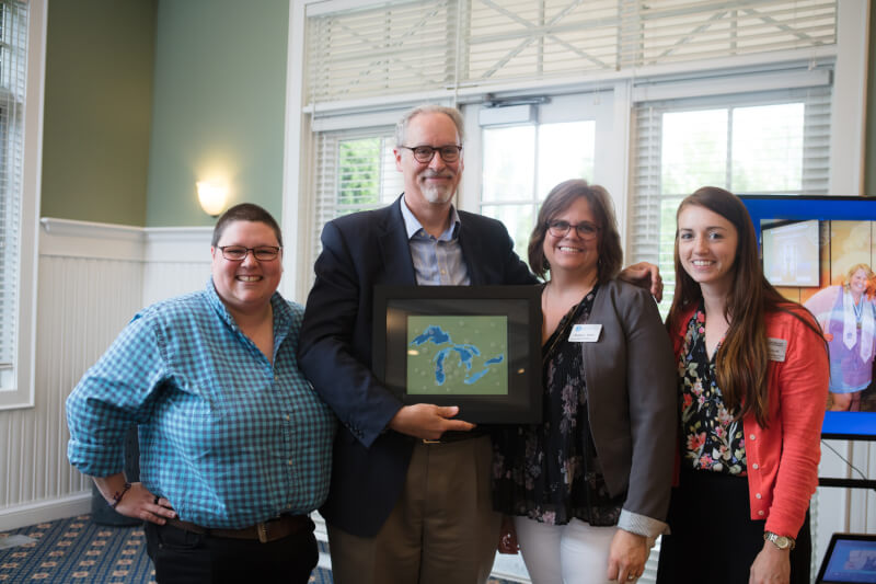 Jeff Chamberlain received a gift from students and staff.