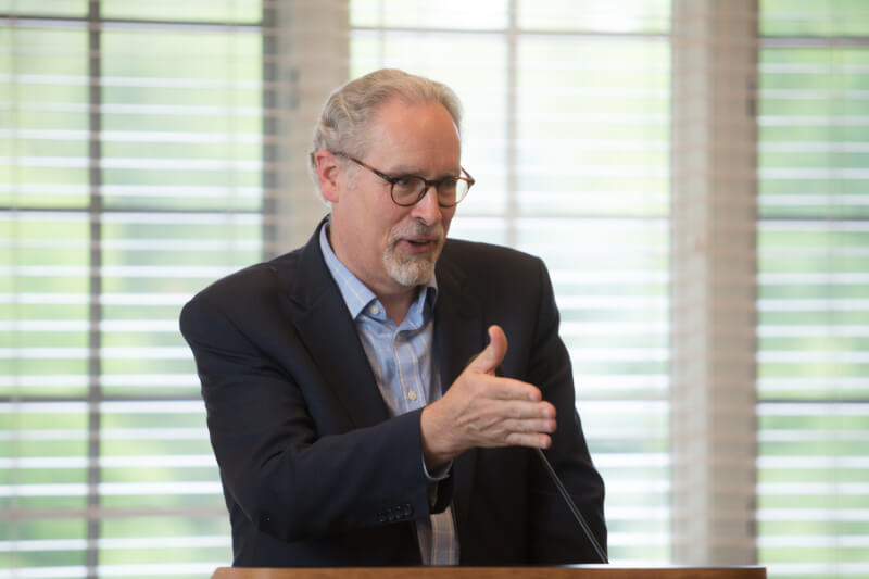 Jeff Chamberlain thanks the reception guests.