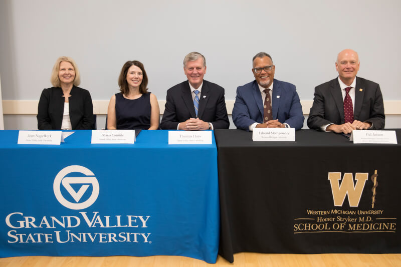 five people at table