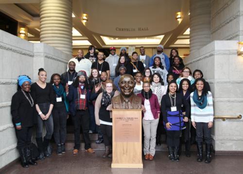 Participants in TRiO Student Support Services are pictured at the Charles H. Wright Museum in Detroit in 2014. Grand Valley earned three TRiO SSS grants to expand services to students.