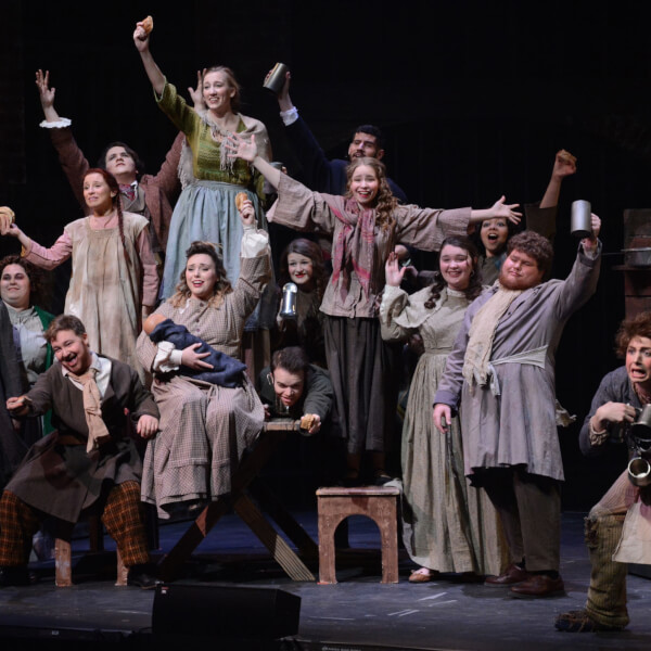 Members of the "Sweeney Todd" cast pictured during a February performance.