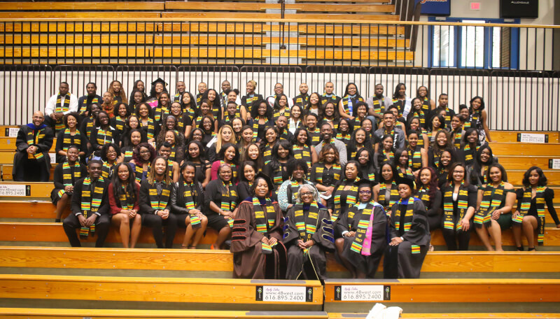 large group photo on bleachers