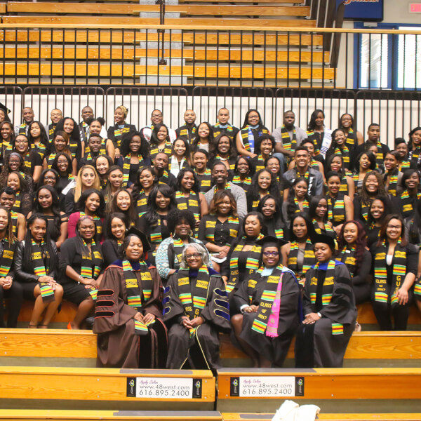 large group photo on bleachers