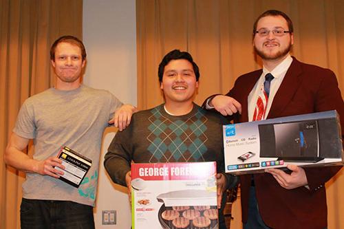 From left are Last Laker Standing finalists Bryan Jackson, Luis Valencia and Jarrett Weber. Photo courtesy Kaitlyn Klapatch, Spotlight Productions.
