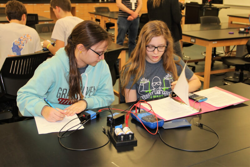 West Side Christian students participating in the Circuit Lab event.