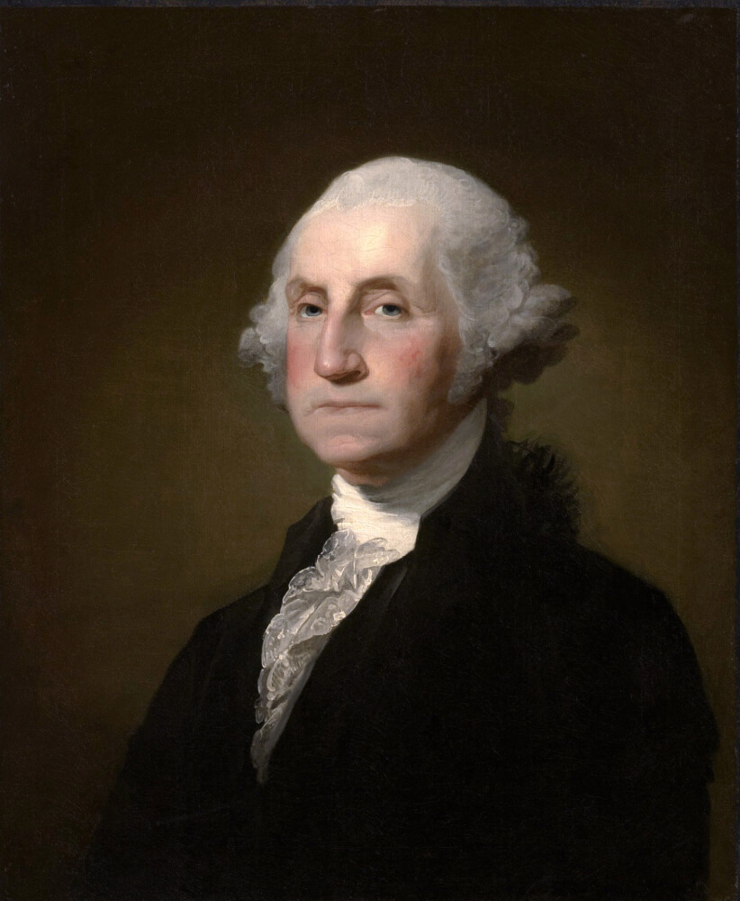 A historical painting of President George Washington