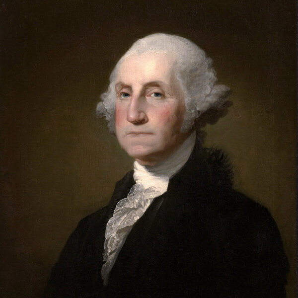 A historical painting of President George Washington
