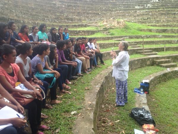 Libman conducting a workshop on "Medea" at the University of Perideniya in Sri Lanka.