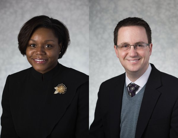 Chasity Bailey-Fakhoury, associate professor of Educational Foundations, and Aaron Lowen, professor of economics and finance department chair.