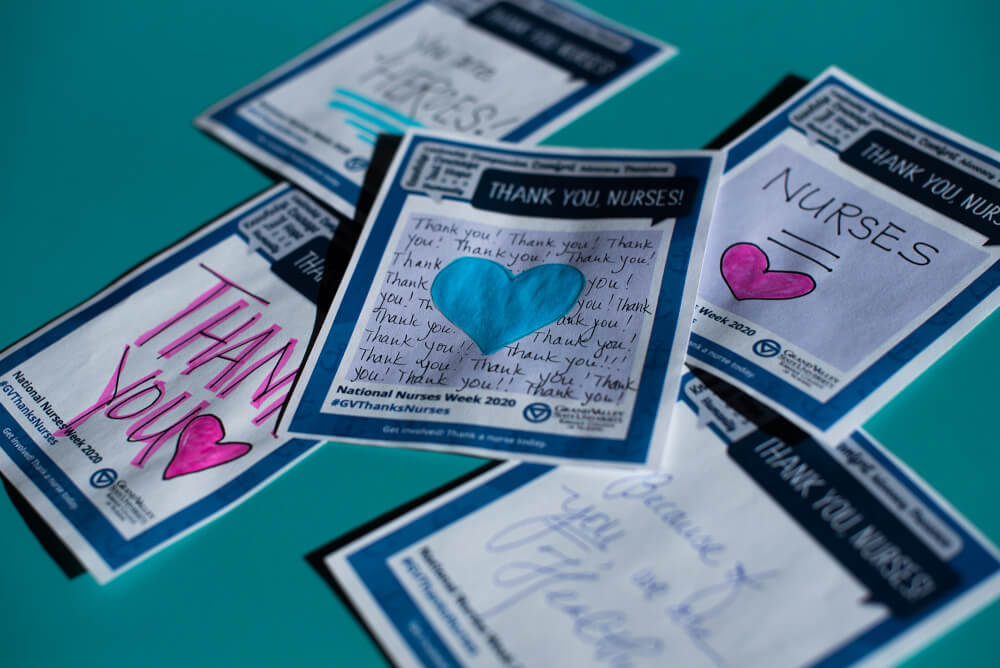 photo of thank you cards created for nurses