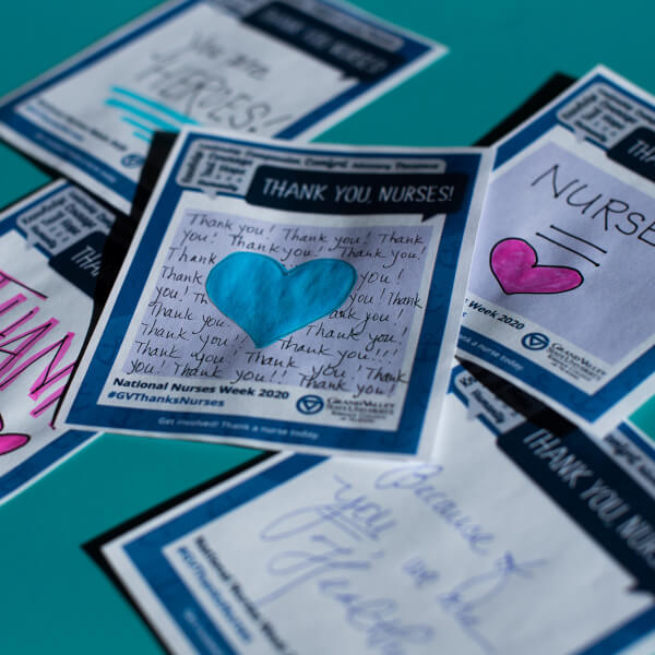 photo of thank you cards created for nurses