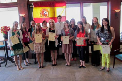 Pictured are, back row, left to right, Amanda Crespo, Grace Poquette, Erin Riedel, Adam High, Katelyn Roskamp, Penney Johnson, Meghan Young and Alexandra Morakez; front row, left to right, Sarah Mather (honorary), Hannah Morgan, Jennifer Cook, Rachel Amit