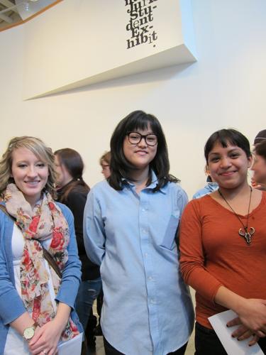 Ashley Umstead, Rachel Marcincavage and Ariana Ortega won cash prizes for their artwork.