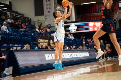 Nicole Kamin shoots over the Carson-Newman defender