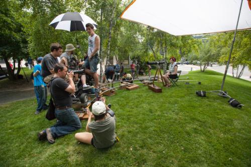 "The Lens" filming in Rosa Parks Circle in Grand Rapids. Photo by Jess Weal.