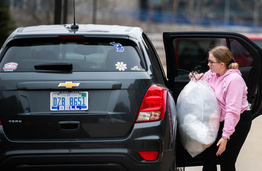 Students have started to move the rest of their belongings out of the living centers, after remote learning was extended to the end of the semester.