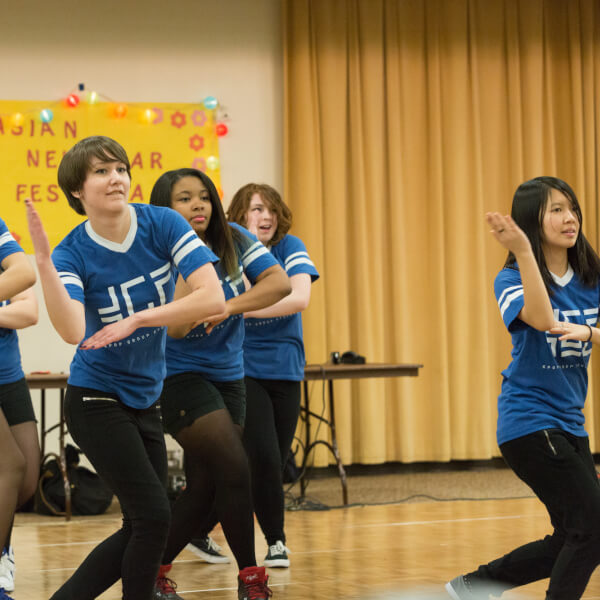 Students perform at the Asian New Year Festival in 2016.