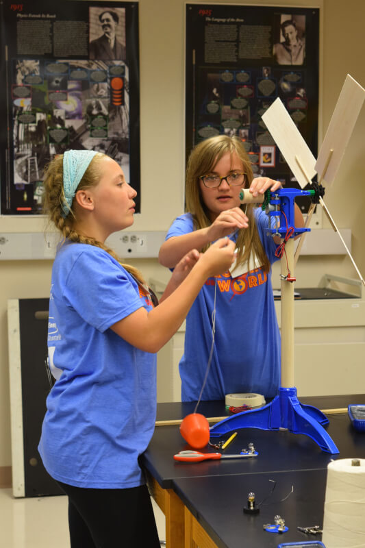 Campers testing the efficiency of wind power.