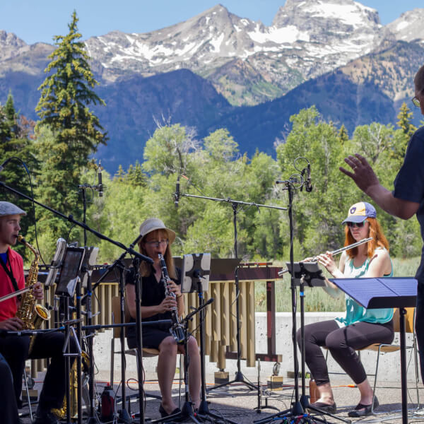 The ensemble performing at Grand Teton National Park.