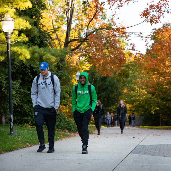 students walking on campus