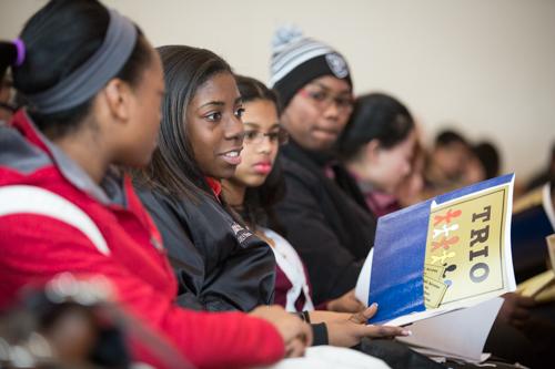 TRiO students are pictured at a leadership conference.