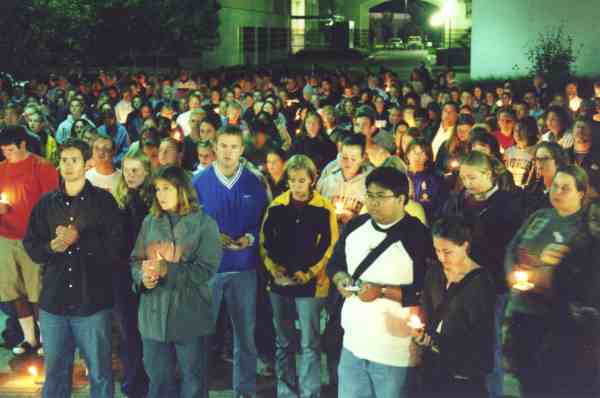 Students at vigil 