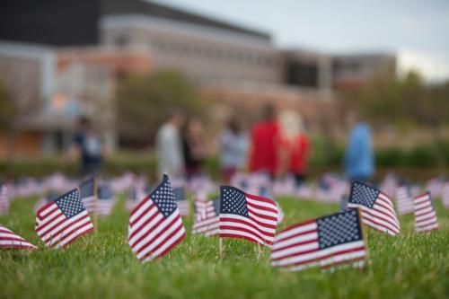Students created displays on the Allendale and Pew Grand Rapids campuses. Photo by Jess Weal