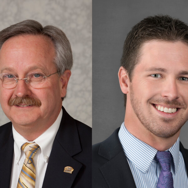 two headshots: Scott Richardson and Jason Puscas