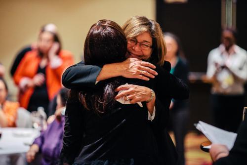 The Women's Center Marlene Kowalski-Braun and Jo Ann Wassenaar at the awards ceremony November 8.
