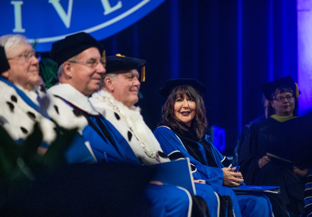 From right: President Philomena V. Mantella, President Emeritus Thomas J. Haas, President Mark Murray, President Emeritus Don Lubbers.