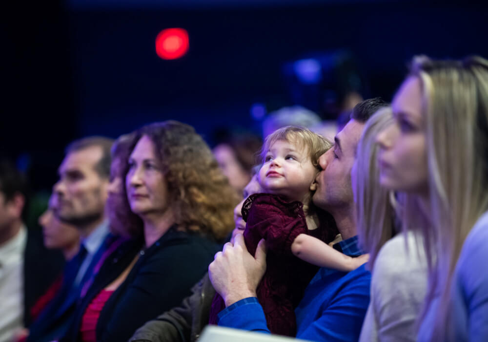 Members of the president's family at the investiture ceremony.