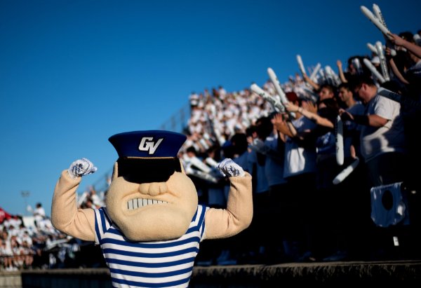 Louie the Laker poses for a photo