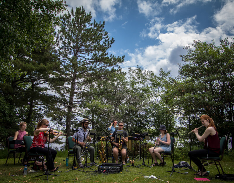 The New Music Ensemble performing at Voyageurs National Park.