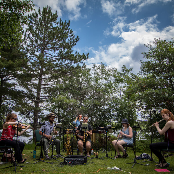 The New Music Ensemble performing at Voyageurs National Park.
