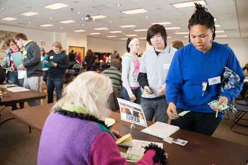 Participants join a poverty simulation held during the 2013 Dr. Martin Luther King Jr. commemoration. The deadline has been extended to nominate someone for an internal or external service award, which will be presented during the 2014 commemoration week.