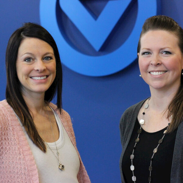 Alissa Thelen, left, and Lissa Brunan, right