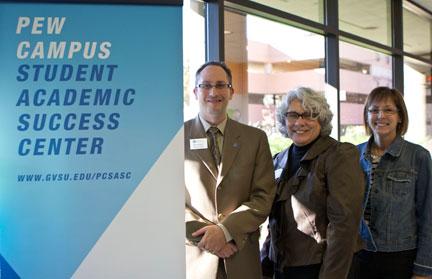 From left, Mike Messner, Joyce Van Baak and Kay Losey are pictured in the new Pew Campus Student Academic Success Center.